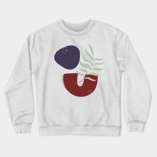 Abstract shapes leaves lines and dots digital design Crewneck Sweatshirt